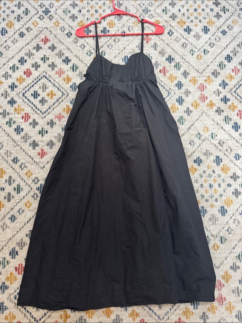Angie Bauer Amalfi Dress Black Cotton Voile Open Back Maxi Dress Made in USA S - Picture 4 of 7